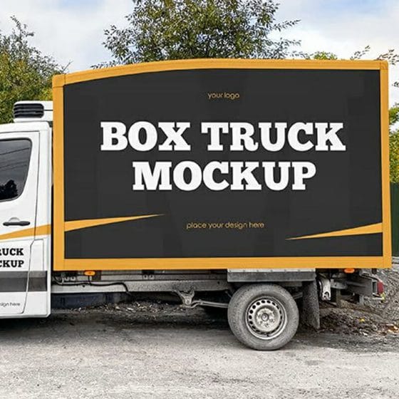 Free Box Truck Mockup