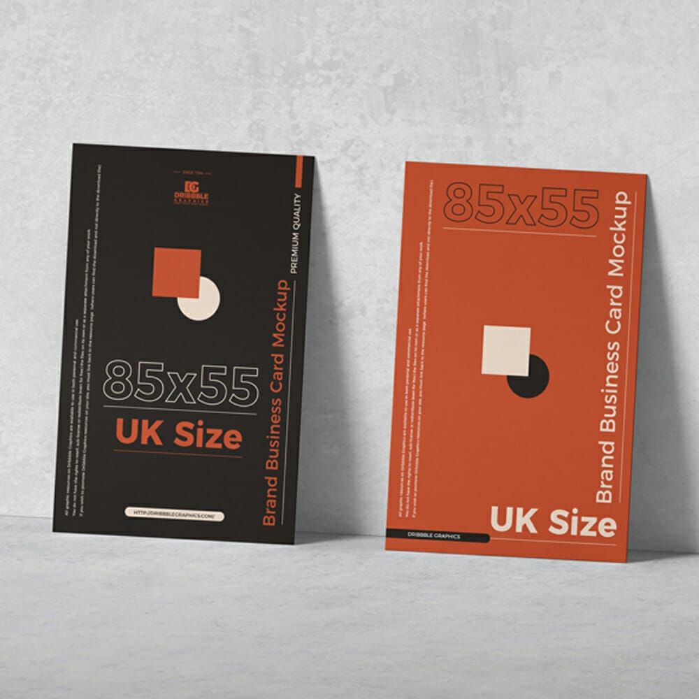 Free Brand UK Size Business Card Mockup