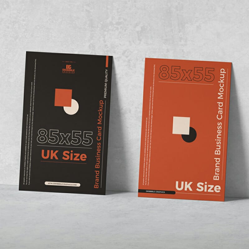 Free Brand UK Size Business Card Mockup