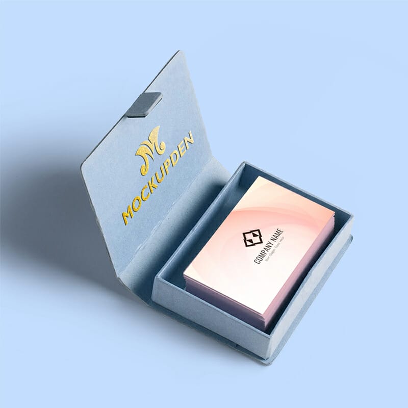 Free Business Card With Box Mockup PSD Template