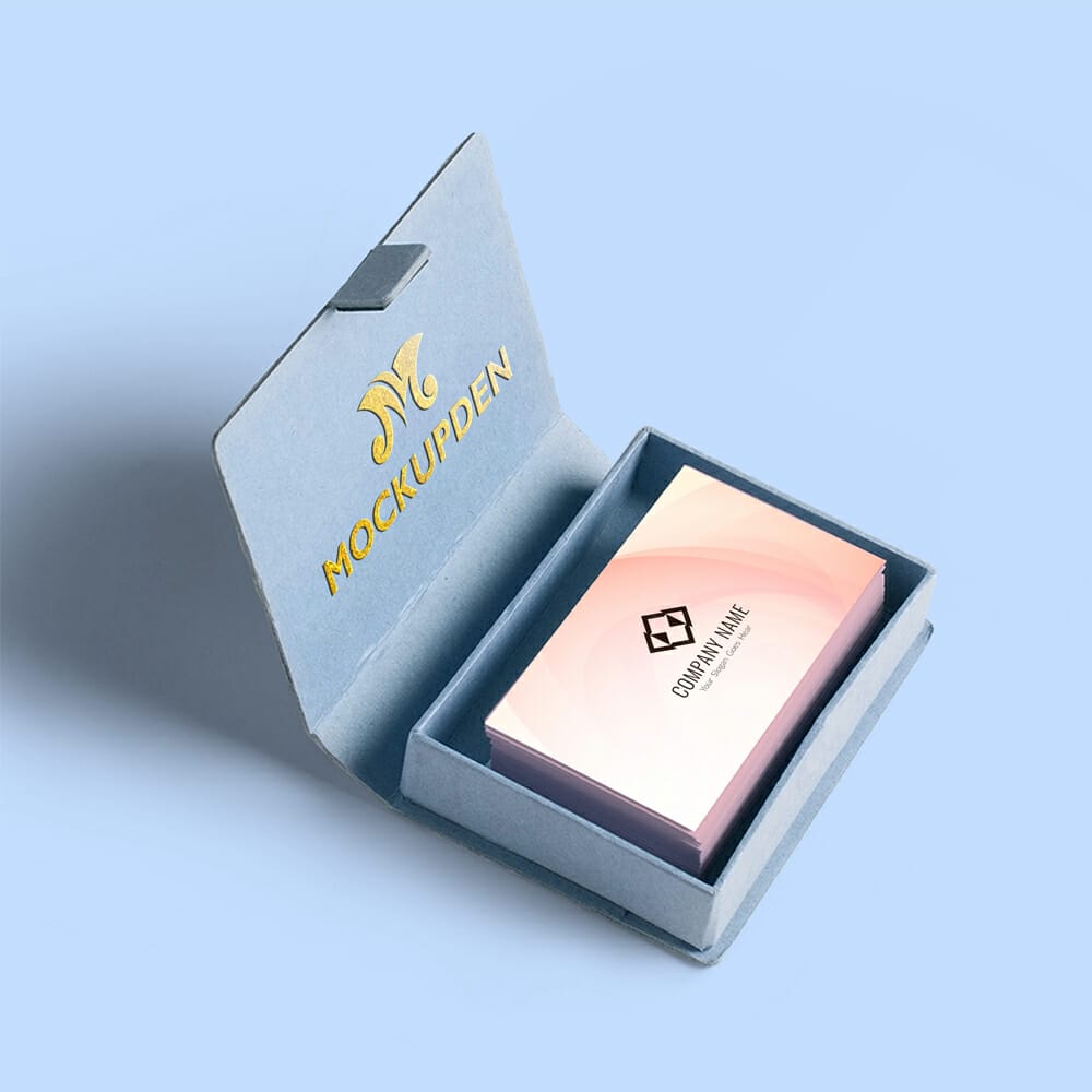 Free Business Card With Box Mockup PSD Template