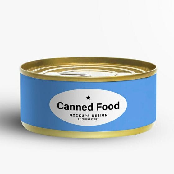 Free Canned Food Packaging Mockups Design