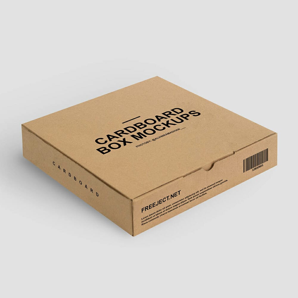 Free Cardboard Mockup Design PSD