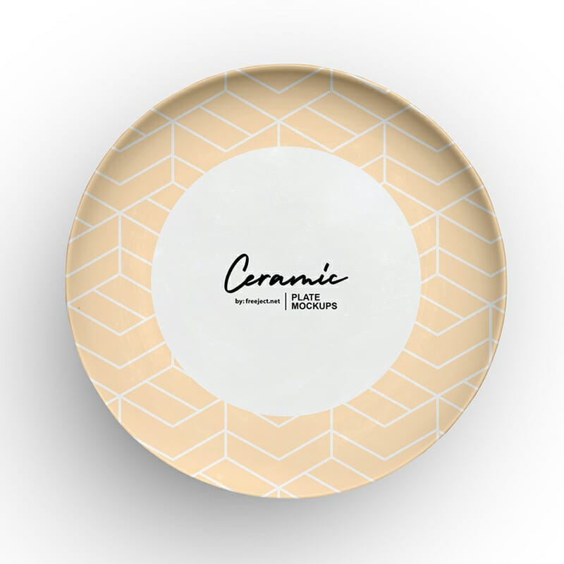 Free Ceramic Plate Mockup PSD