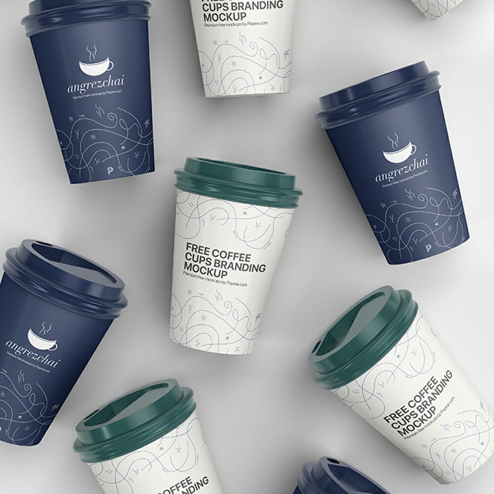 Free Coffee Cups Branding Mockup