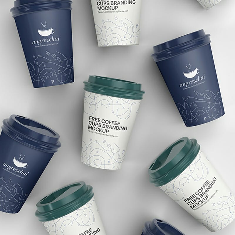 Free Coffee Cups Branding Mockup