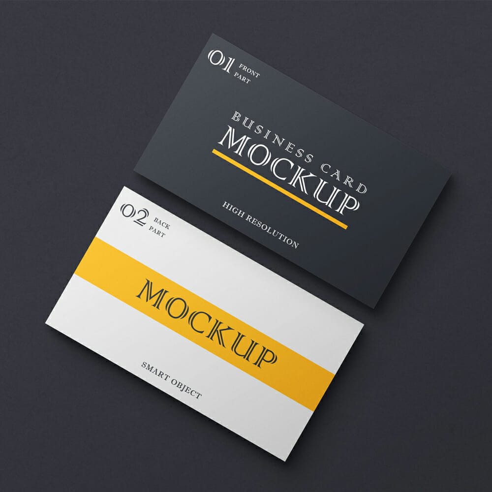 Free Dark Business Card Mockup