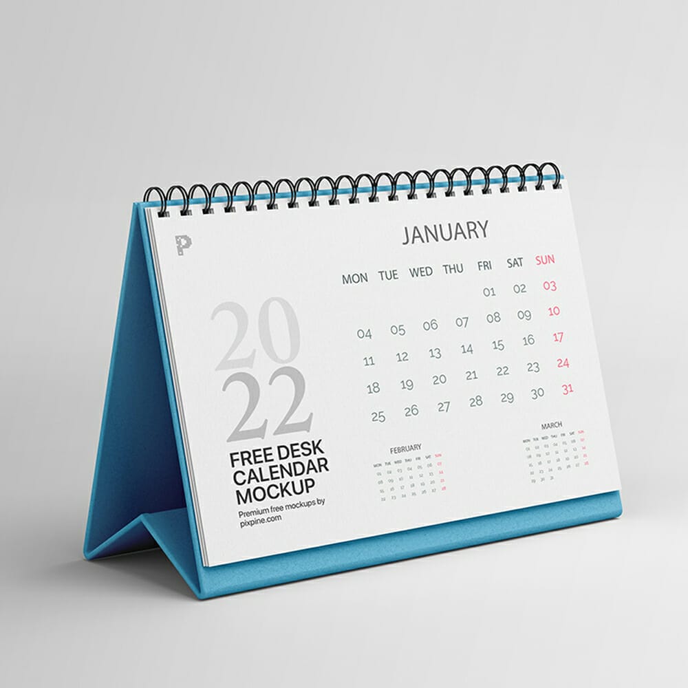 Free Desk Calendar Mockup