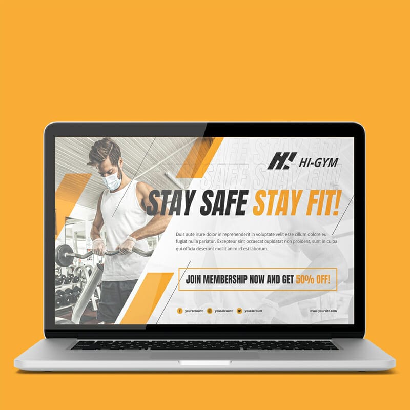 Free Fitness Ad Presentation Mockup PSD Template