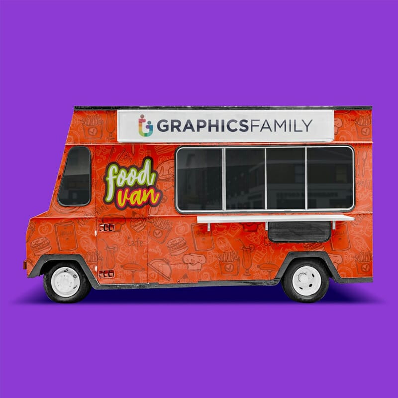 Free Food Van Mockup