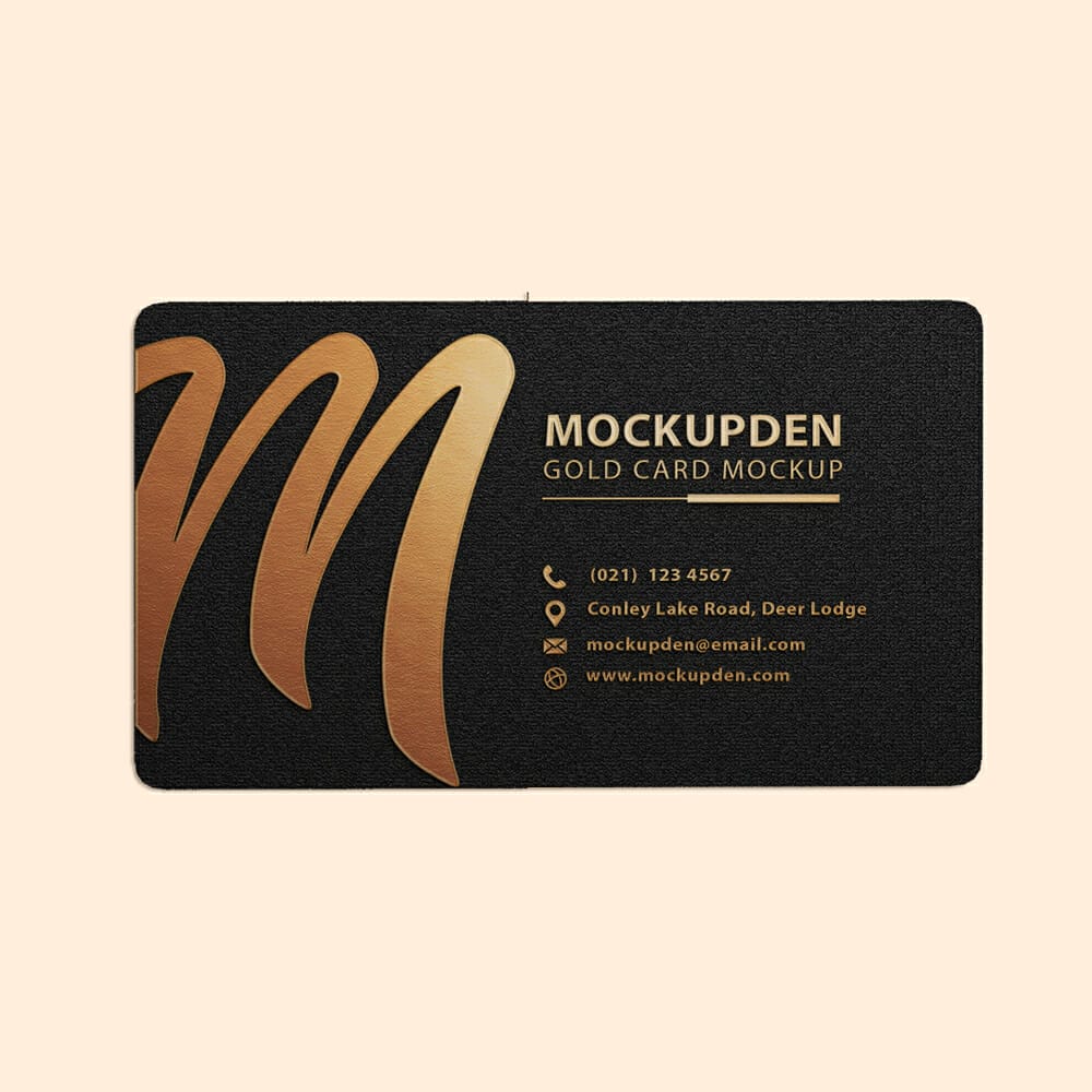Free Gold Card Mockup PSD Template