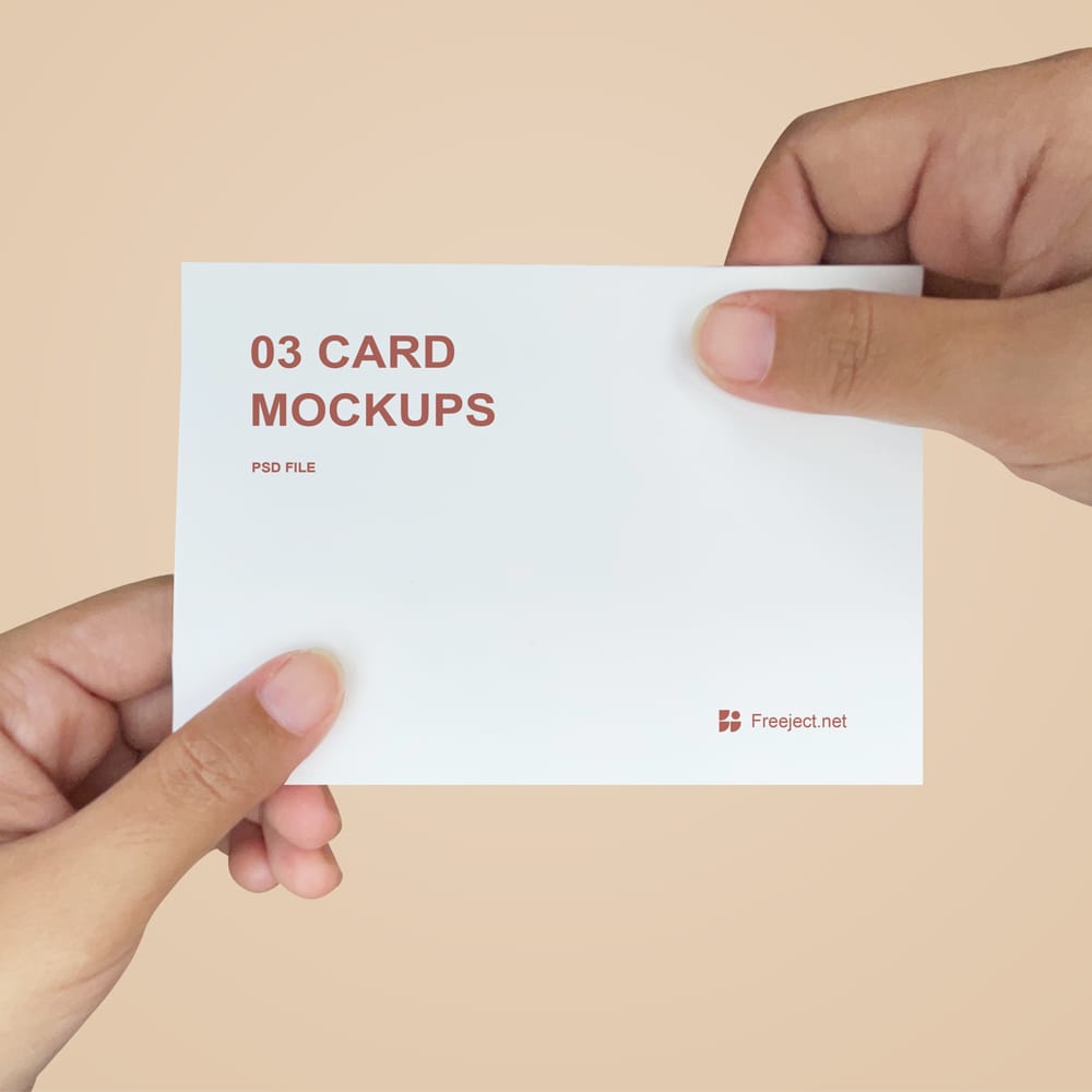 Free Hand Held Business Card Mockups