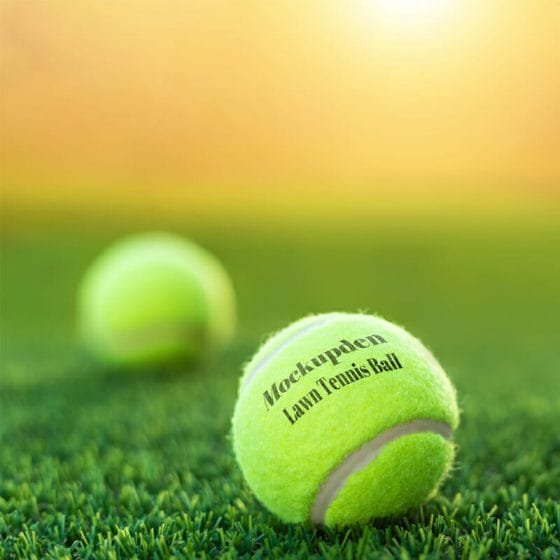 Free Lawn Tennis Ball Mockup PSD Template