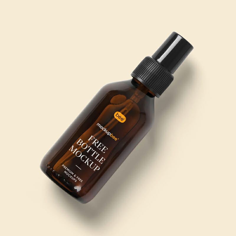 Free Lying Spray Bottle Mockup