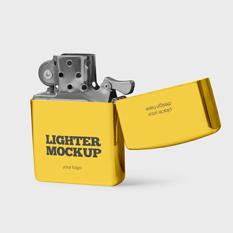 Free Metallic Lighter Mockup