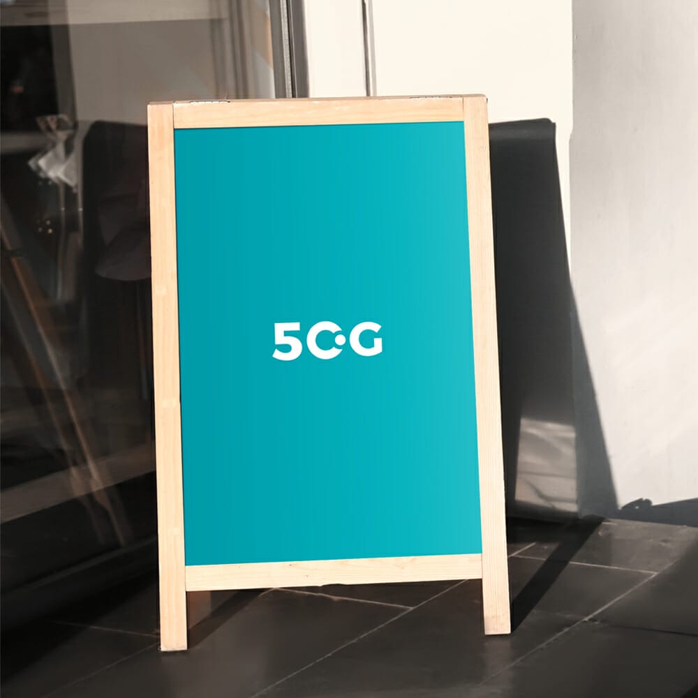 Free Outdoor Advertising Sign Stand Mockup PSD