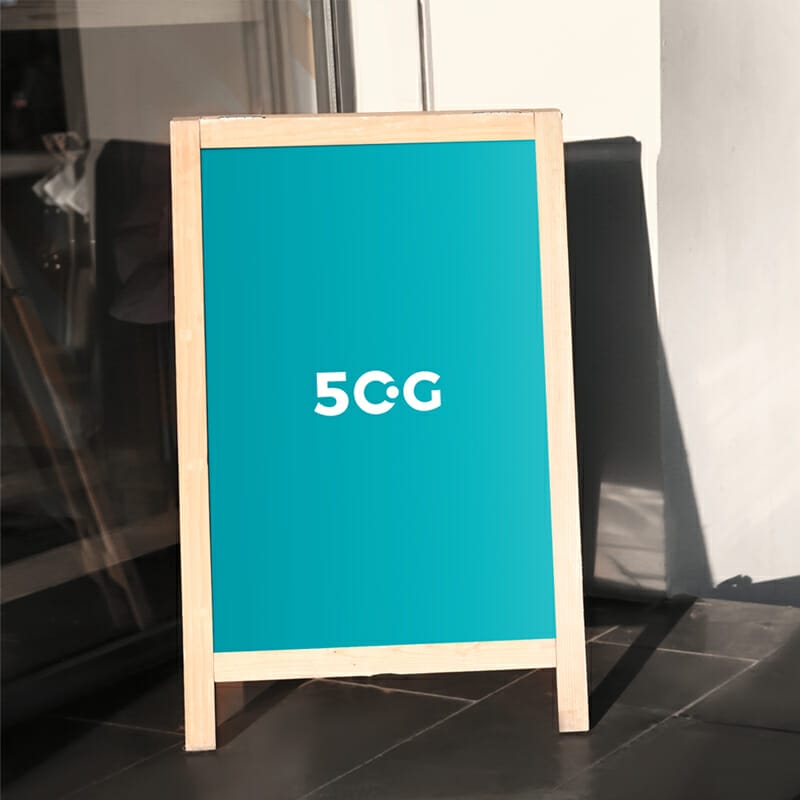 Free Outdoor Advertising Sign Stand Mockup PSD