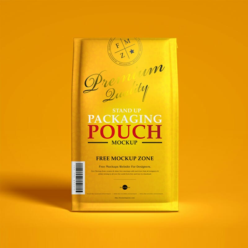 Free Packaging Stand Up Pouch Mockup