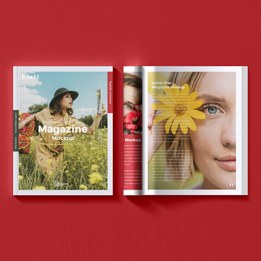 Free Premium Letter Size Magazine Mockup
