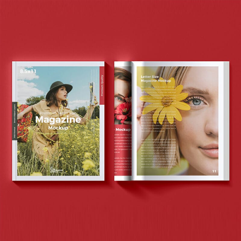 Free Premium Letter Size Magazine Mockup