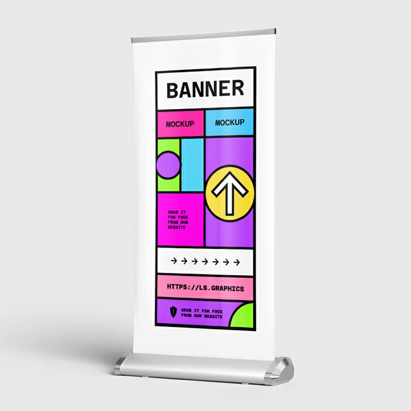 Free Roll-up Standing Banner Mockup
