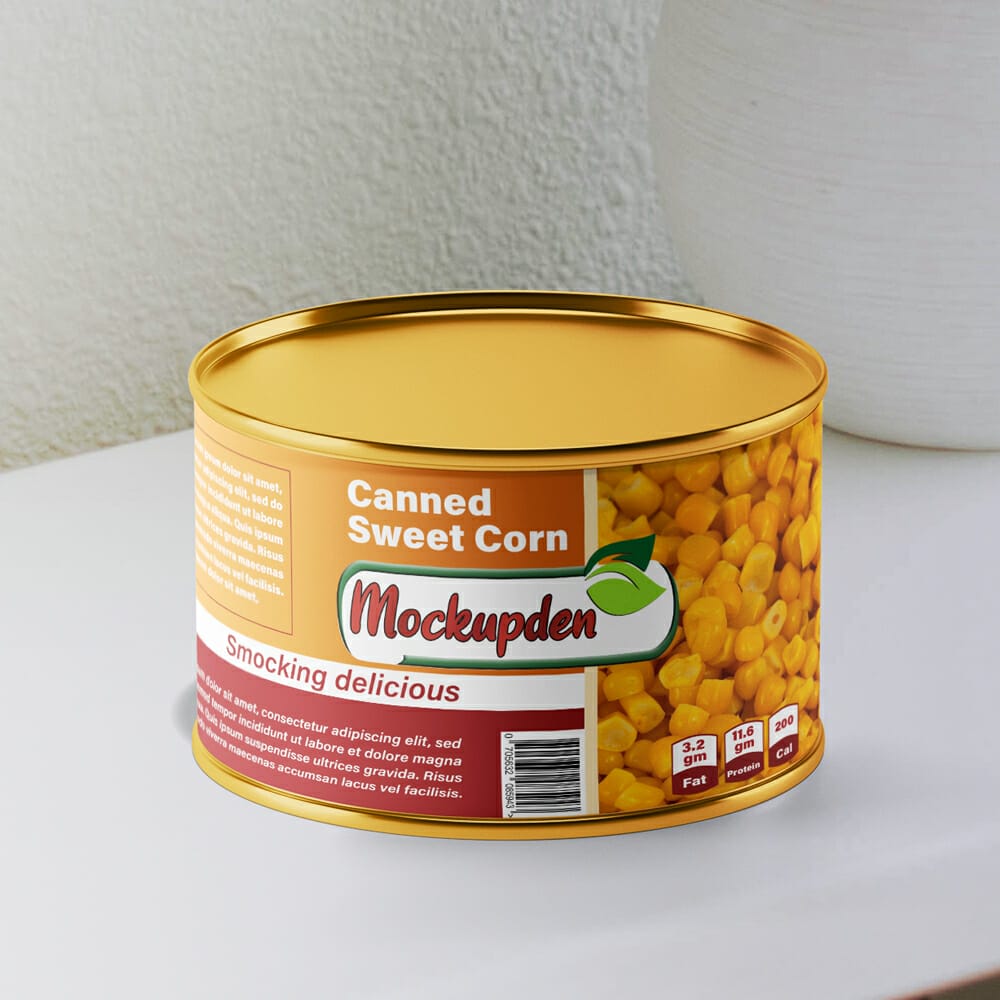 Free Simple Round Tin Food Can Mockup PSD Template