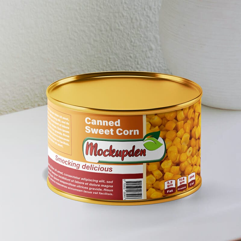 Free Simple Round Tin Food Can Mockup PSD Template