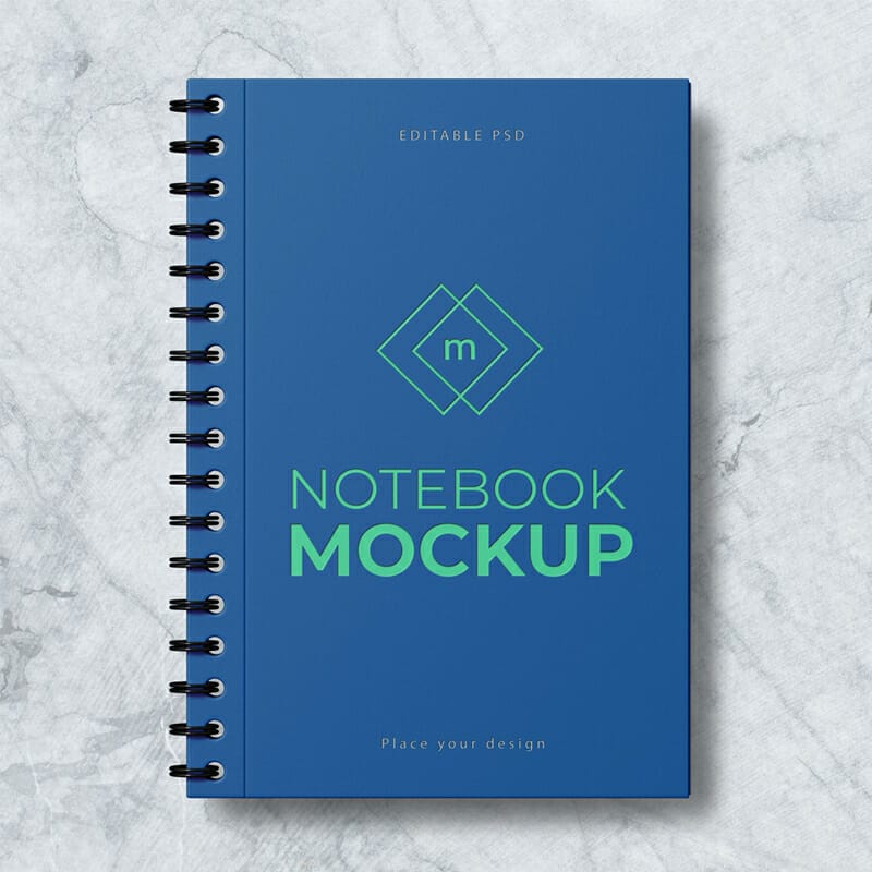 Free Spiral Notebook Mockup