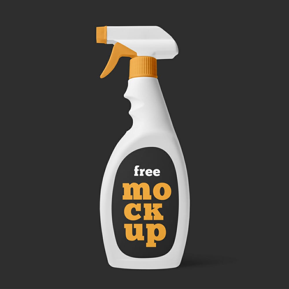 Free Spray Bottle MockUp