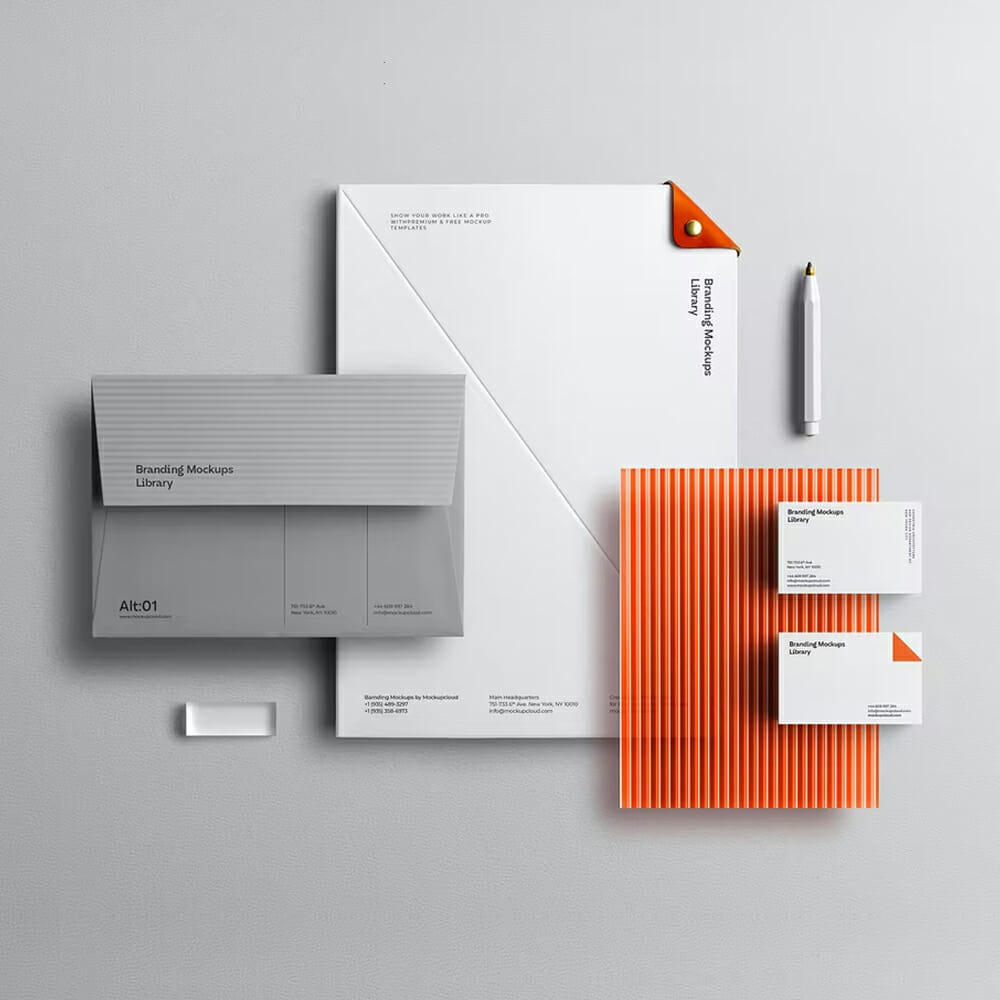 Free Stationery Branding Mockup