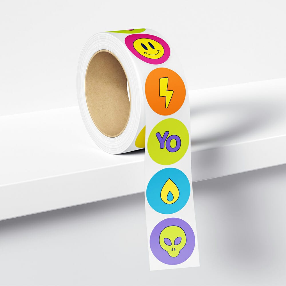 Free Sticker Tape PSD Mockup
