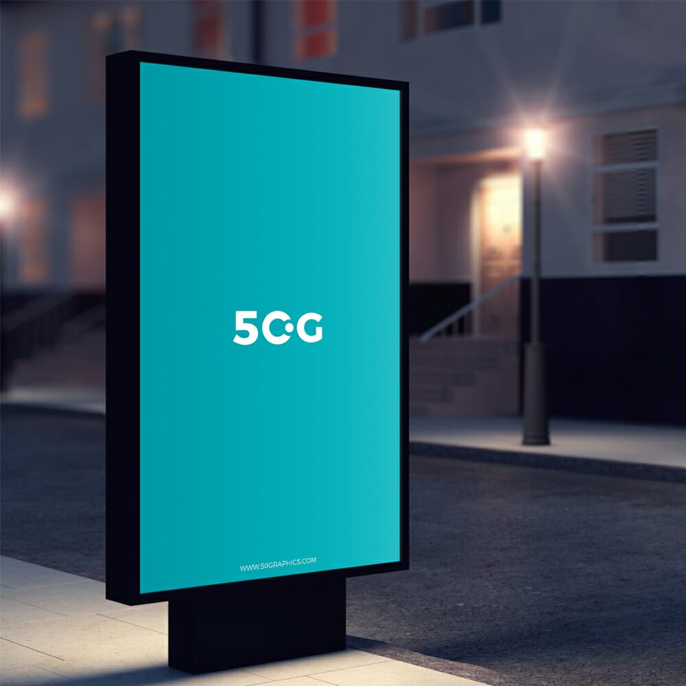 Free Street Advertisement Billboard Mockup
