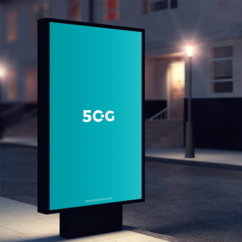 Free Street Advertisement Billboard Mockup