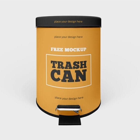 Free Trash Can Mockup