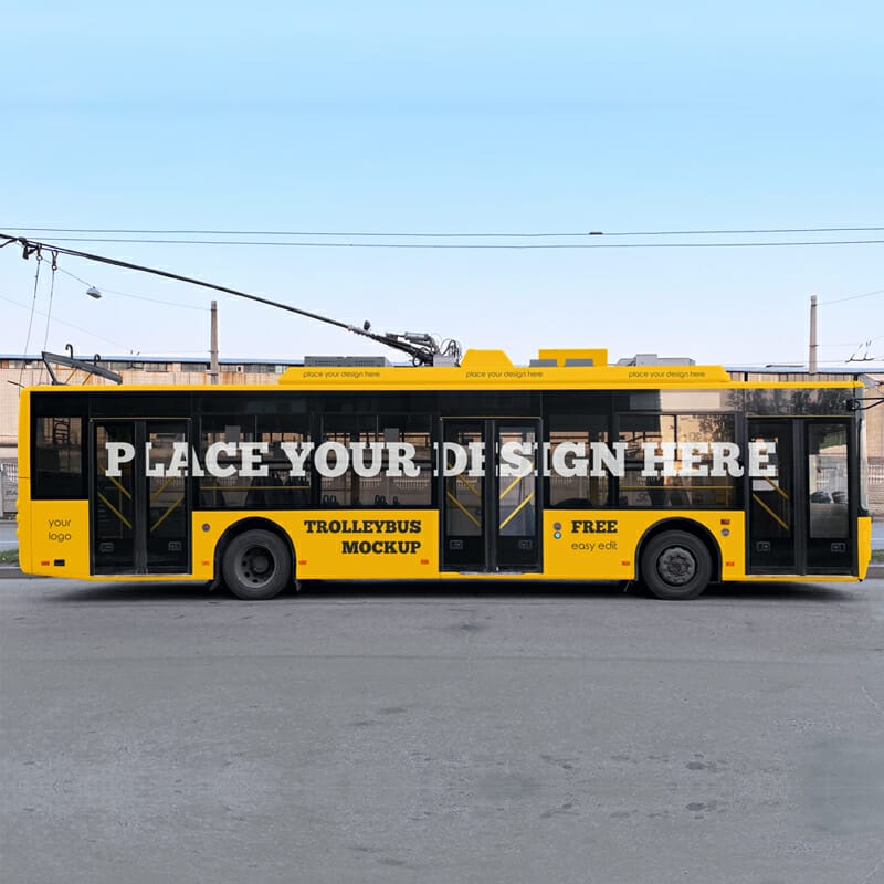 Free Trolleybus Mockup