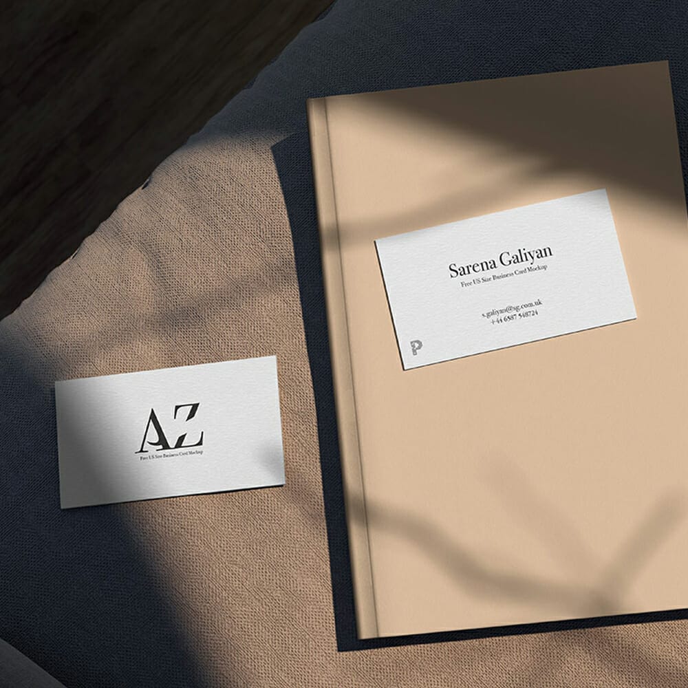 Free US Size Business Card Mockup