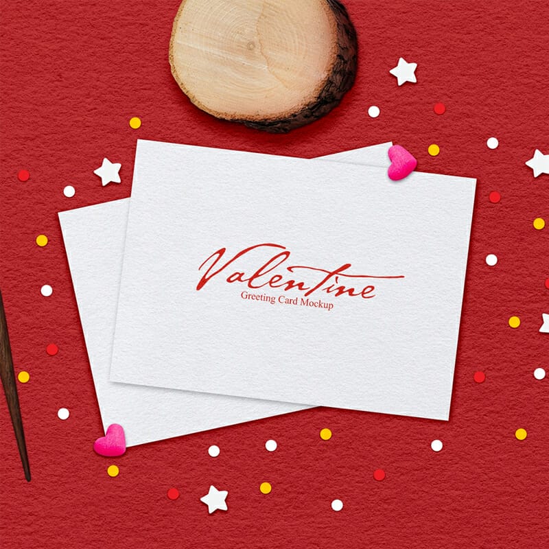 Free Valentine Greeting Card Mockup