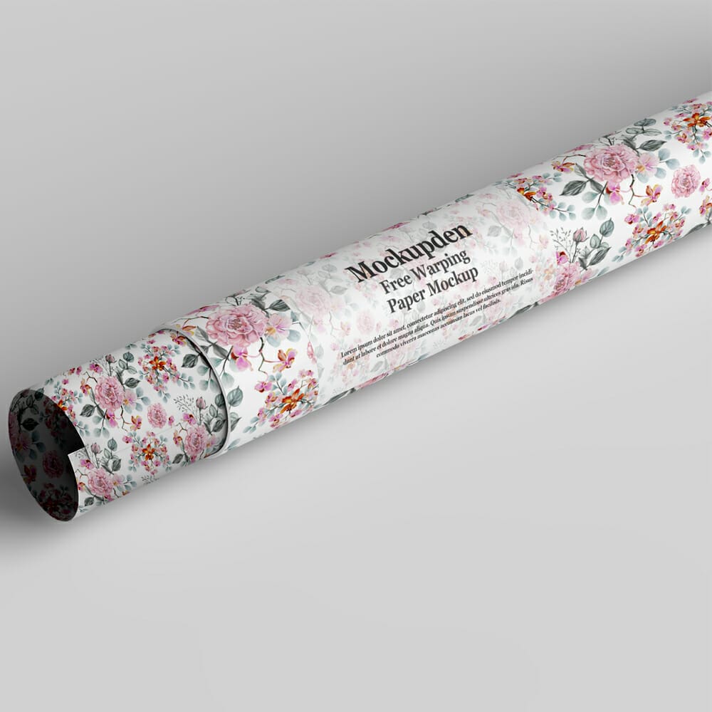 Free Wrapping Paper Mockup PSD Template