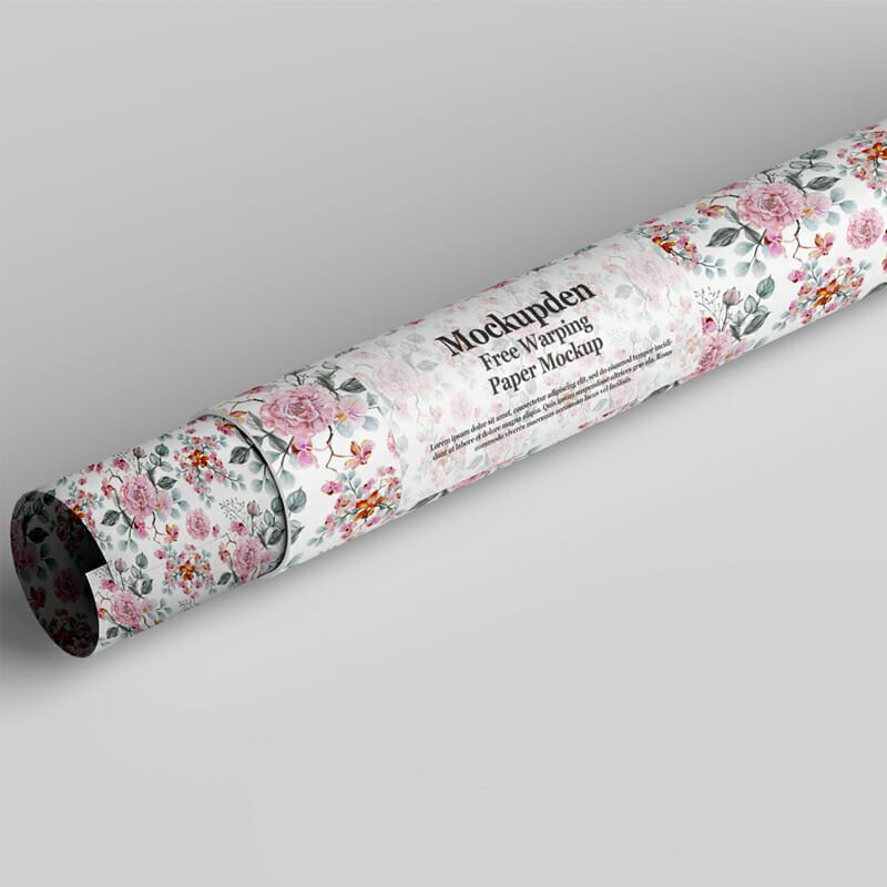Free Wrapping Paper Mockup PSD Template