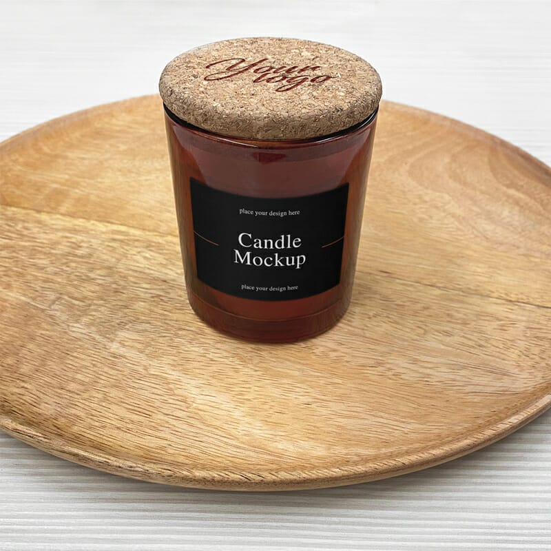 Glass Jar With Handmade Candle Mockup