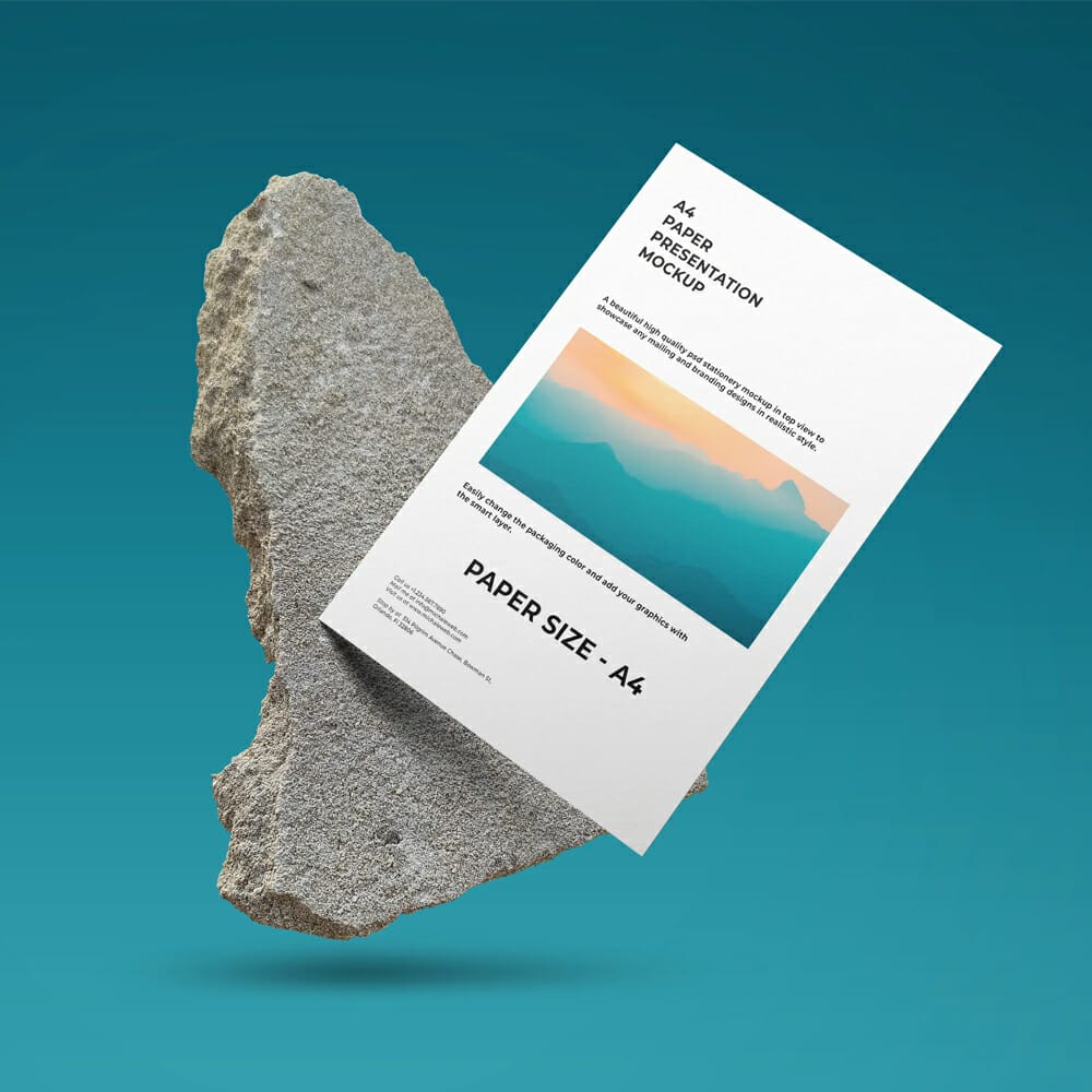 Gravity Paper Mockup PSD