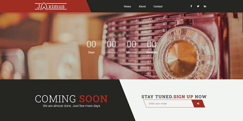 Jaximus Bootstrap Coming Soon Template