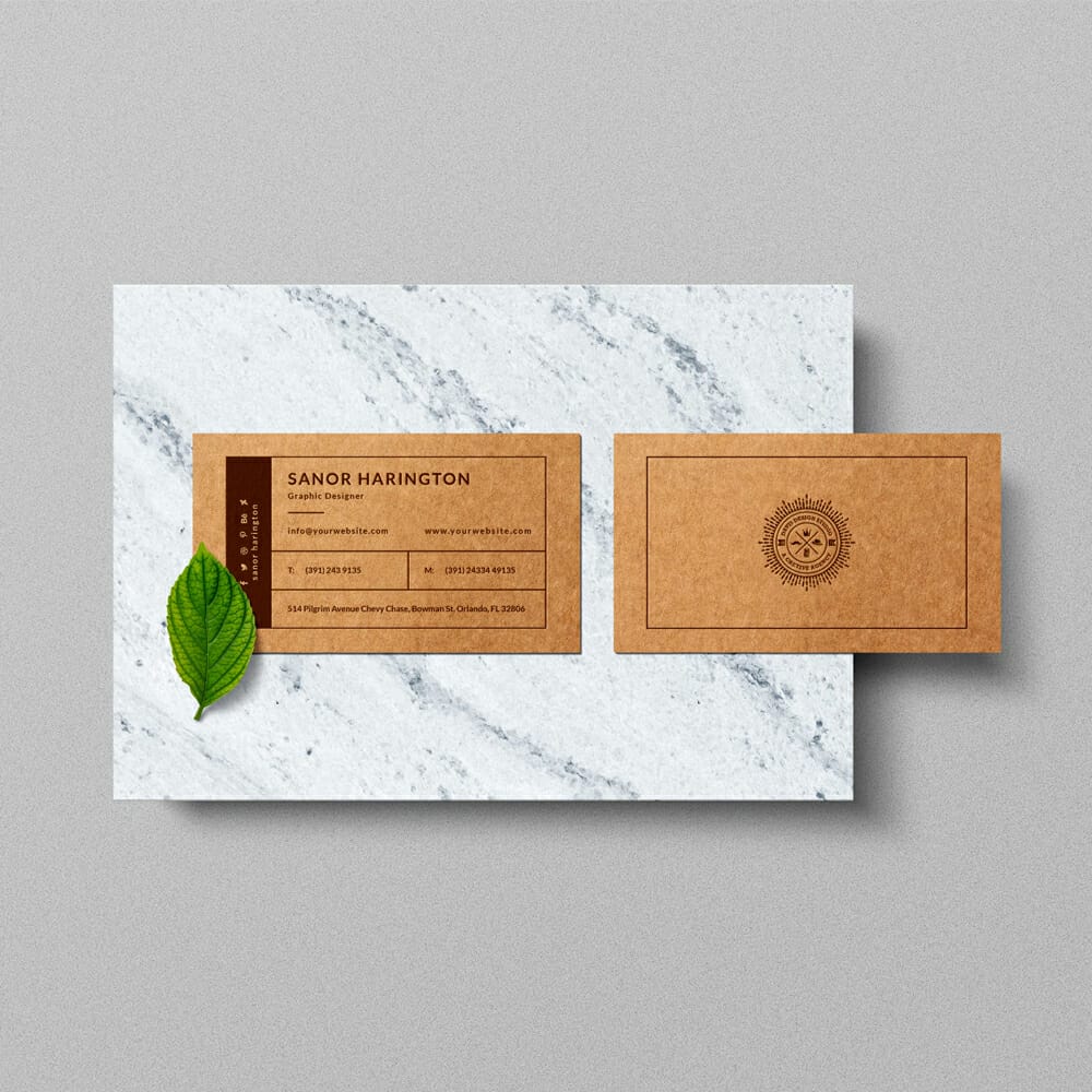 Kraft Paper Business Card Mockup