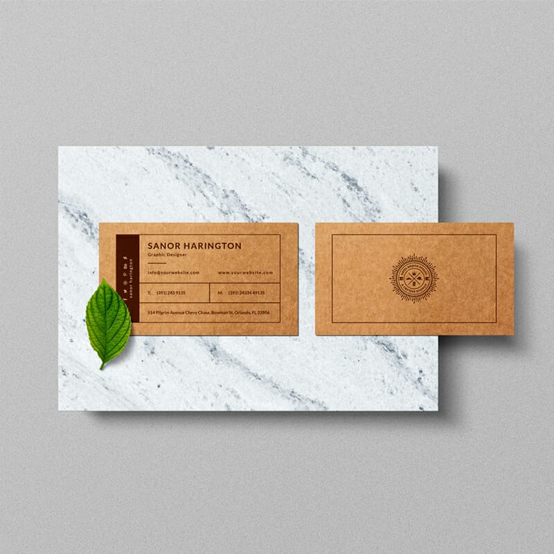 Kraft Paper Business Card Mockup