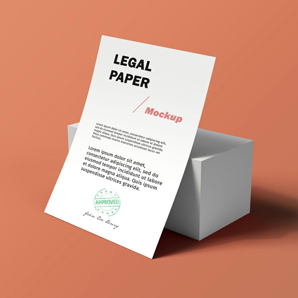 Legal Paper PSD Mockup
