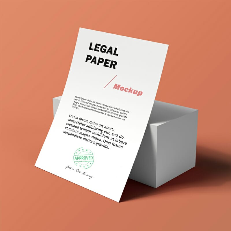Legal Paper PSD Mockup