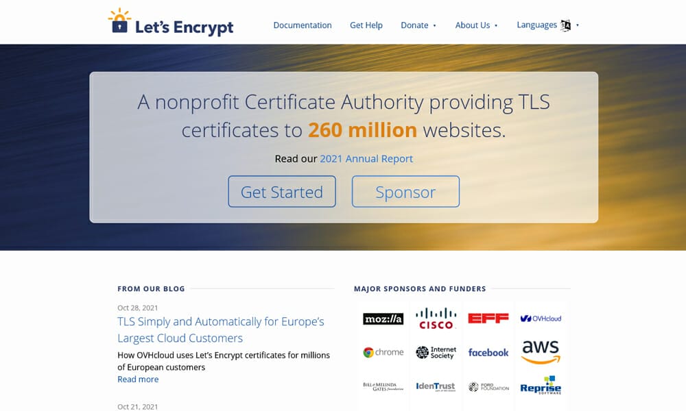 15+ Best Free SSL Certificate Provider 2022 1 Let's Encrypt