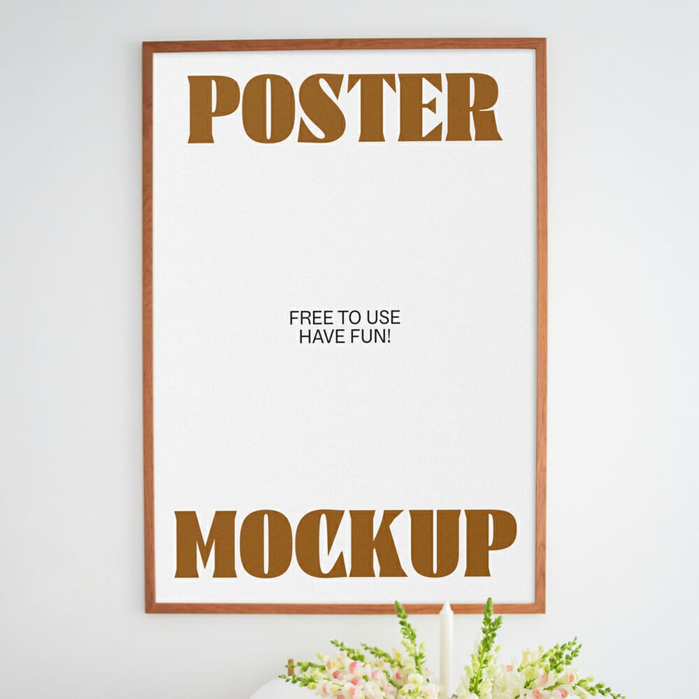 Living Room Poster PSD Mockup