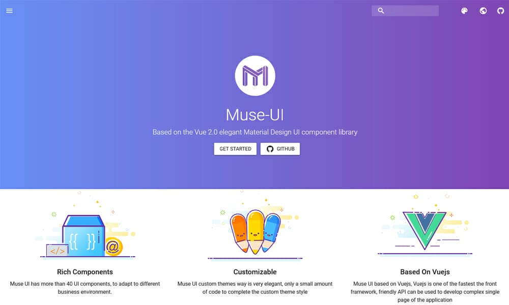 20+ Vue JS UI Component Libraries 2022 7 Muse-UI