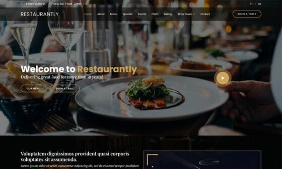 50+ Best Free Restaurant HTML Website Templates Of 2024